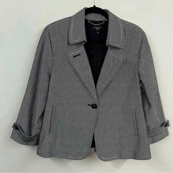 Talbots Jackets & Blazers - Talbots Women's Black and White Houndstooth Blazer